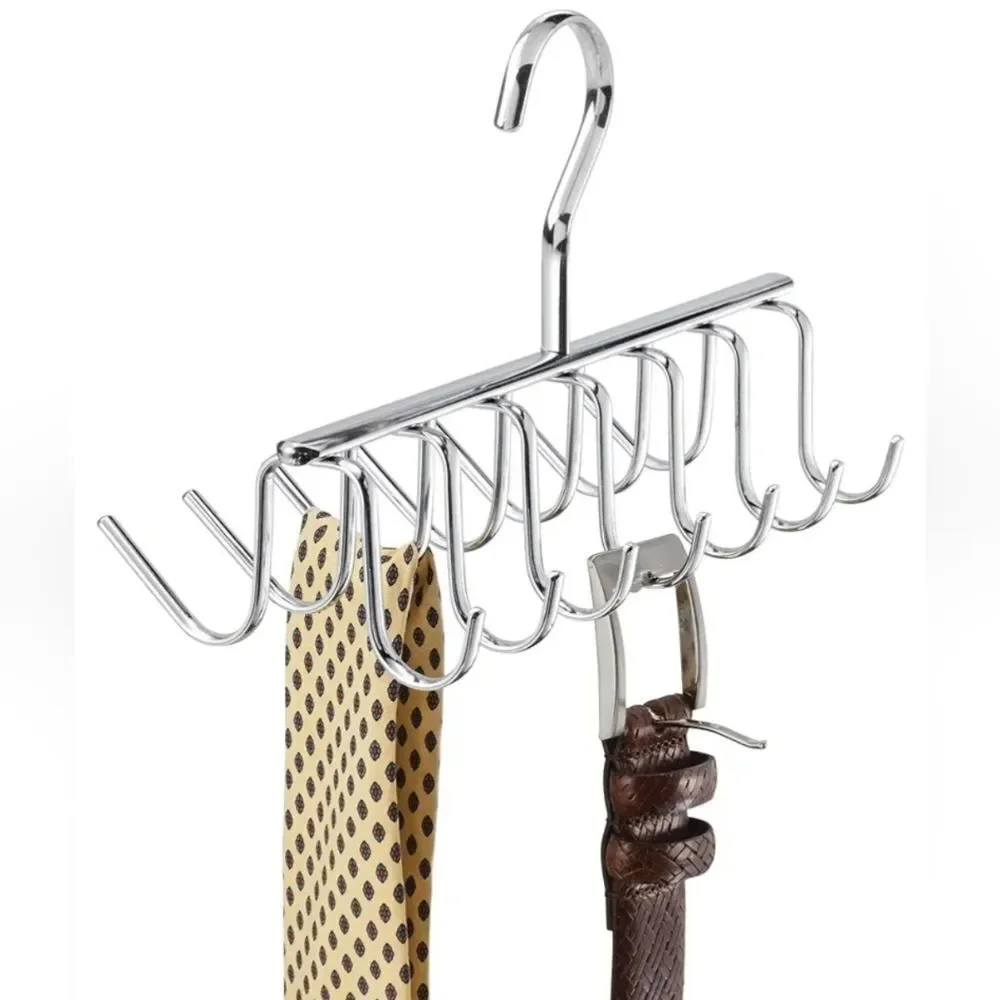 🔹️Silver Metal Hanger 14 Hook Closet Organizer